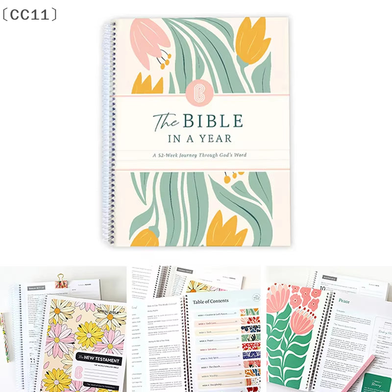 〔Cc11〕The Bible in a Year: a 52-Week Study through Gods Word - Spiral Bible Study Guide 52-Week Women'S Bible Study Plan