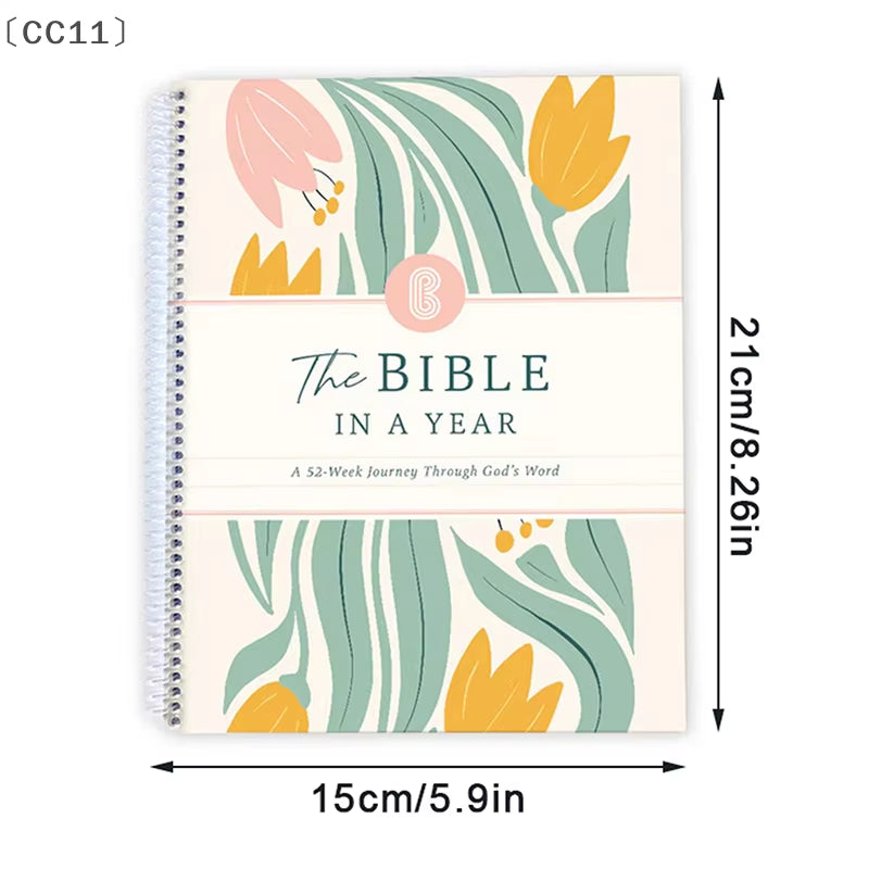 〔Cc11〕The Bible in a Year: a 52-Week Study through Gods Word - Spiral Bible Study Guide 52-Week Women'S Bible Study Plan