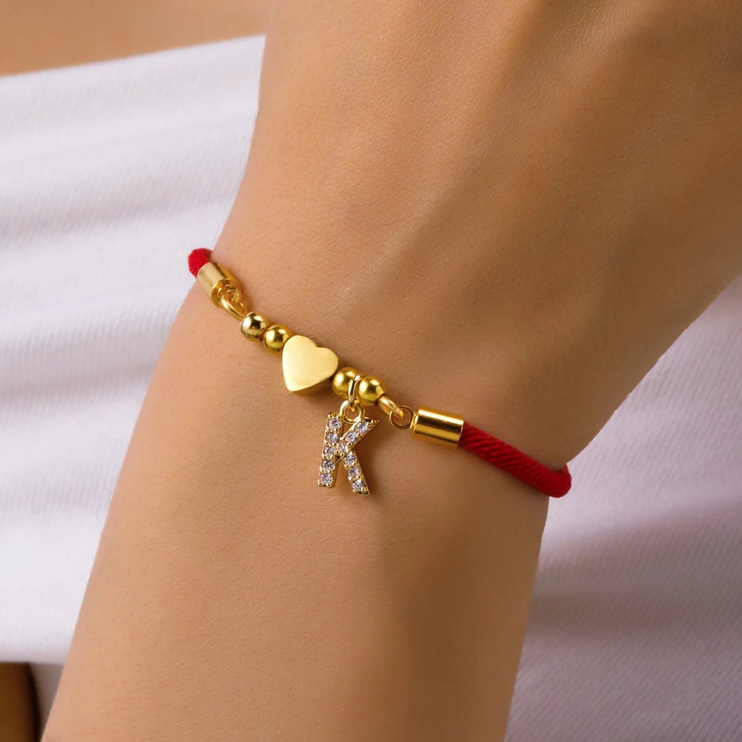 Valentine'S Lucky Red Rope Heart Bracelet